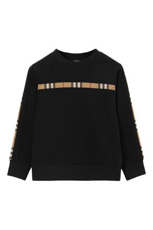 Black cotton sweatshirt BURBERRY KIDS | 8068433A1189